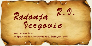 Radonja Vergović vizit kartica